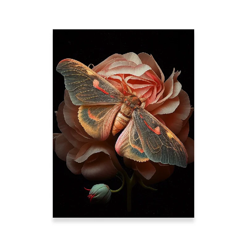 vibrant abstract cityscape paintings-Pink Moth and Rose