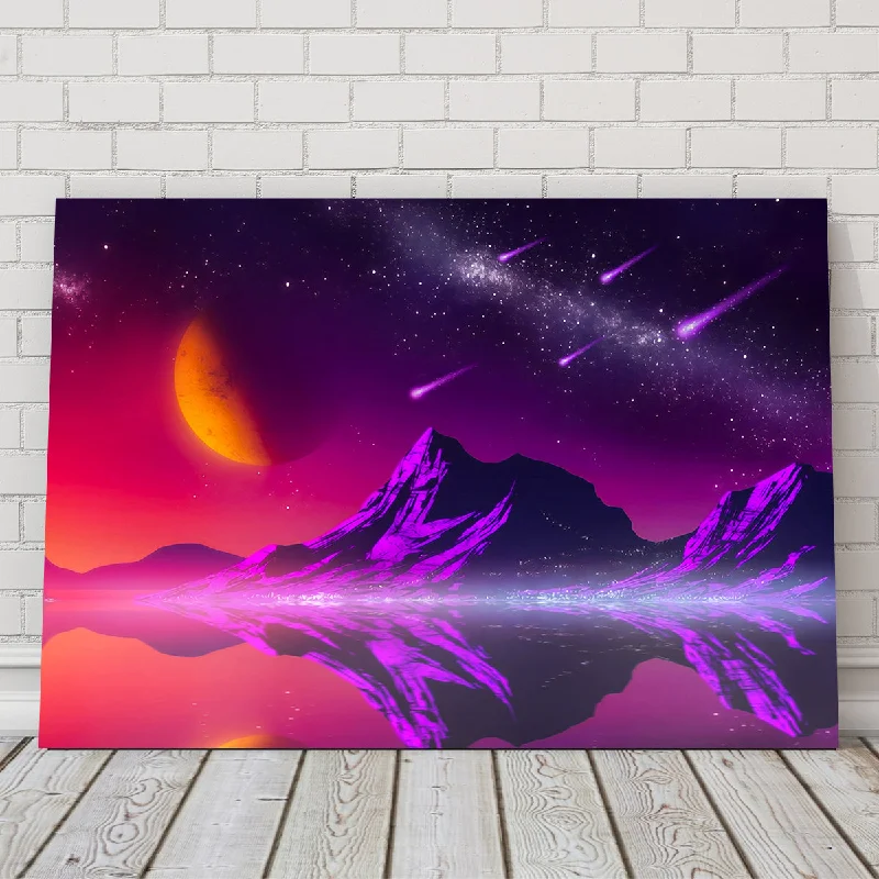 artistic abstract cityscape paintings-Retro Comets