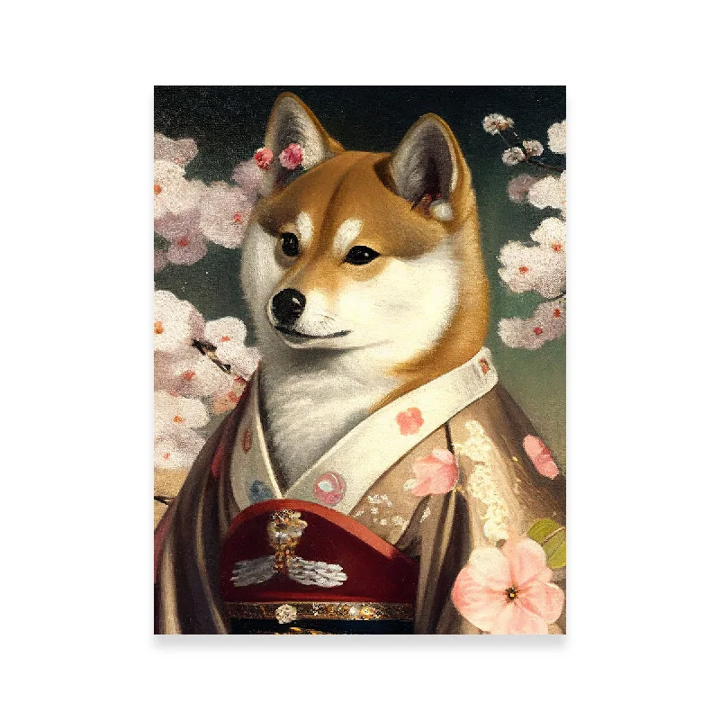 minimalist nature wall art paintings-Royal Pets Shiba Inu