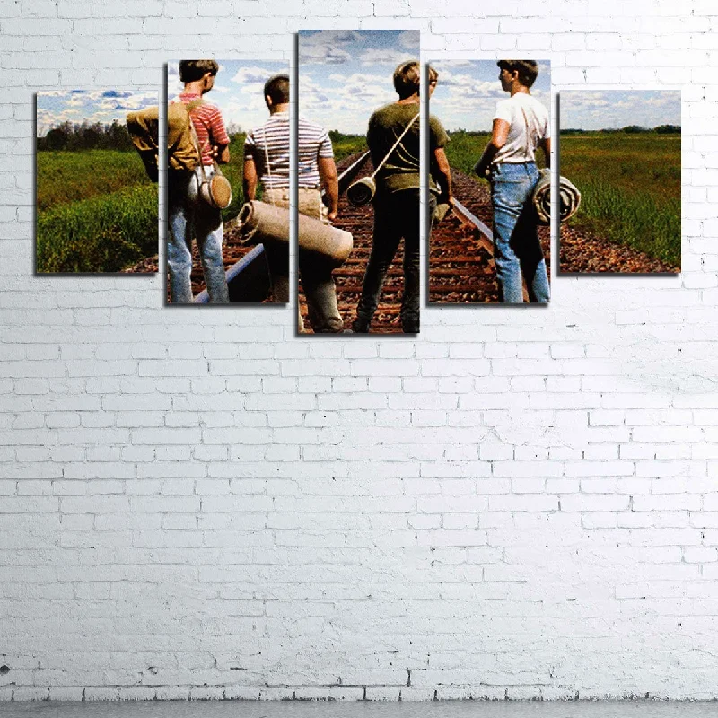 vintage abstract nature wall paintings-Stand By Me 5pc Canvas Set