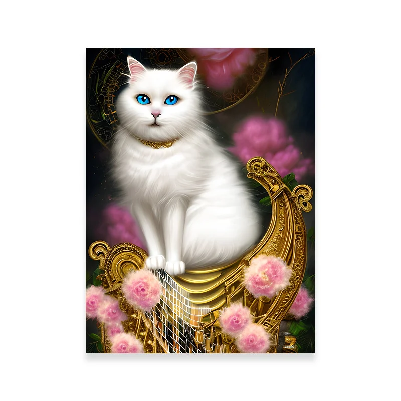 modern vintage abstract wall paintings-Steampunk Fantasy Cat