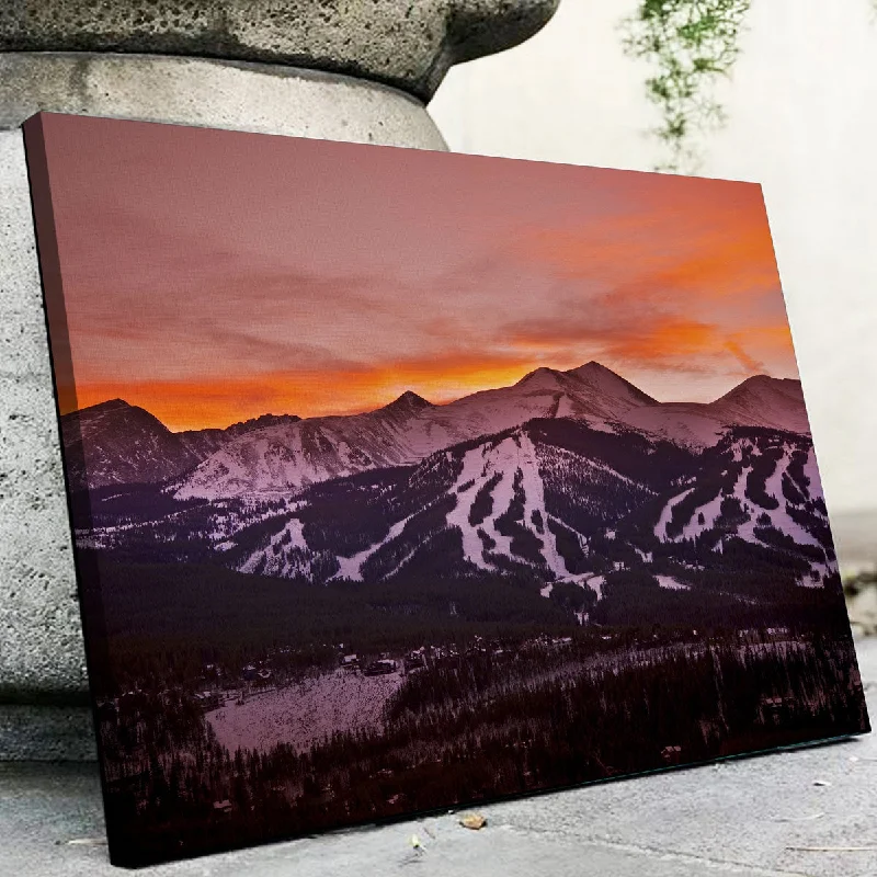 abstract geometric wall art paintings-Sunset In Breckenridge Canvas Set