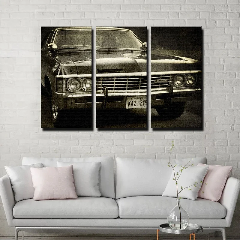 colorful geometric abstract art paintings-Supernatural Chevy Canvas Set