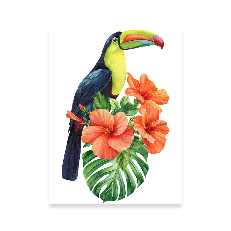 oversized geometric flower paintings-Toucan Vintage Orange