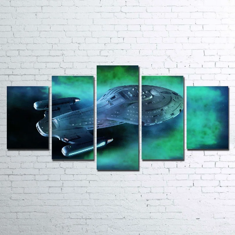 large retro flower wall art-USS Voyager Canvas Set