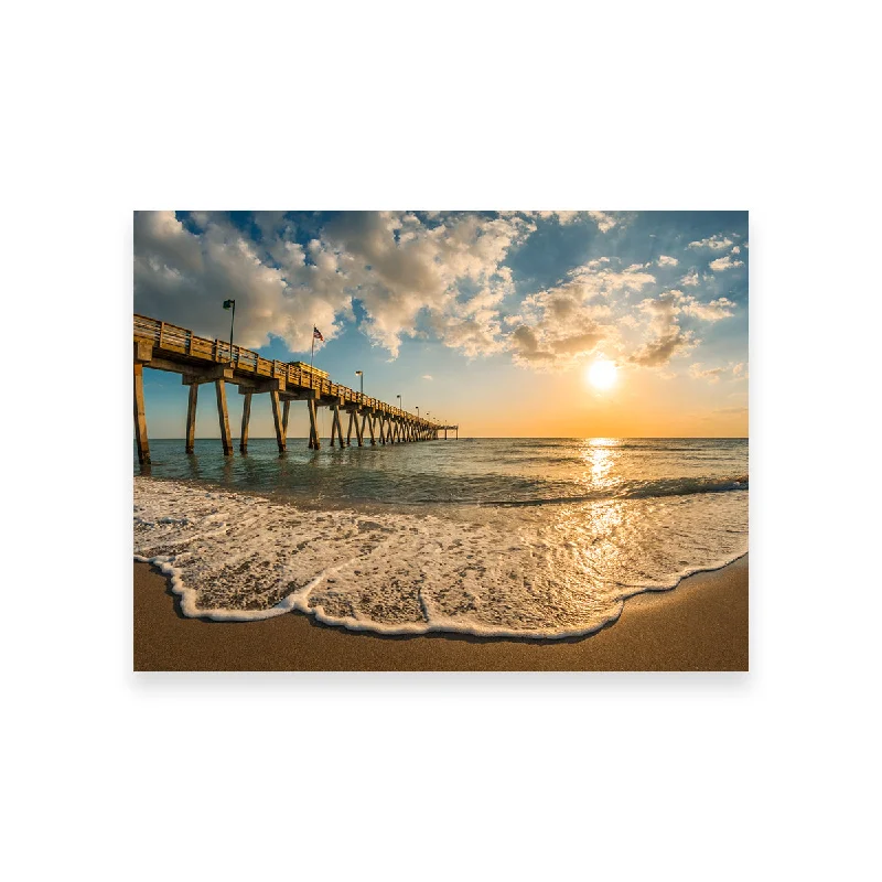 vintage botanical floral canvas paintings-Venice Pier Sunset