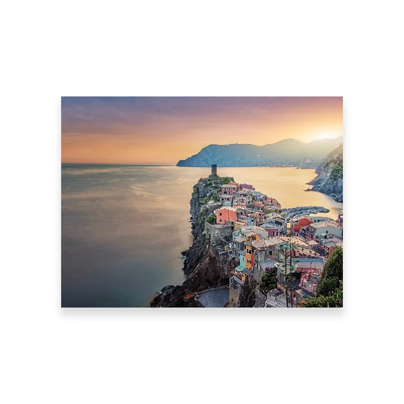 oversized nature canvas wall art-Vernazza Sunset