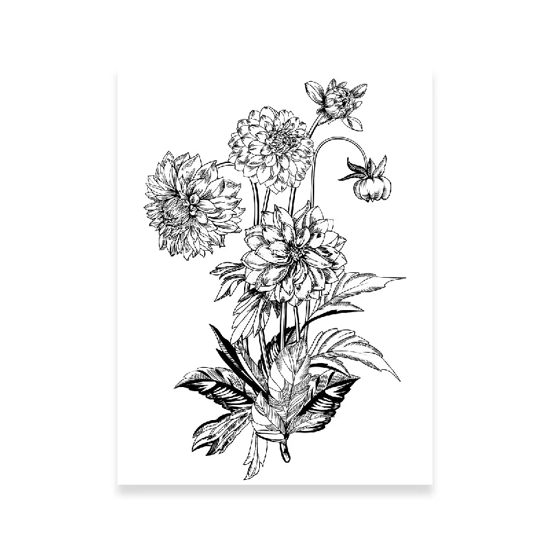 modern botanical canvas paintings-Vintage Elegant Flowers