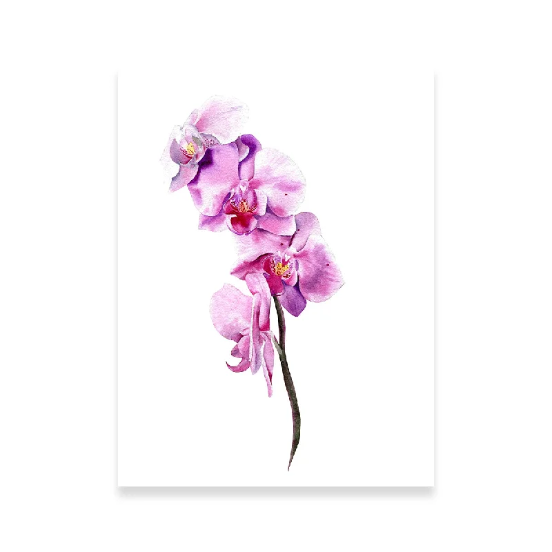 oversized geometric beach paintings-Watercolor Orchid