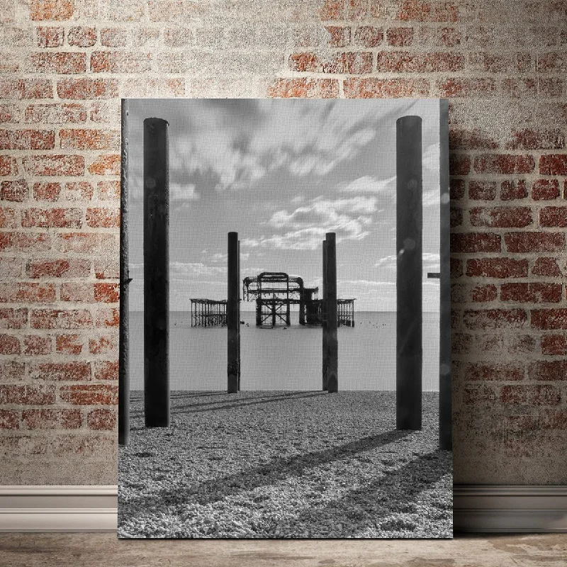 abstract retro tropical landscape paintings-West Pier