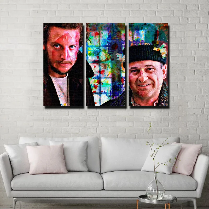 retro cityscape wall canvas paintings-Wet Bandits Canvas Set