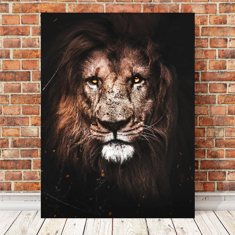 large modern canvas floral paintings-Wise Lion