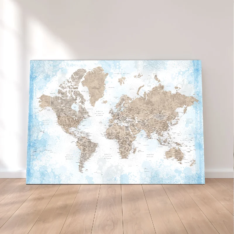 oversized geometric flower paintings-World Map 52